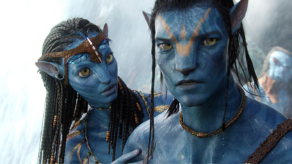 Na'vi characters in the movie 'Avatar' use an internally consistent artificial language created for the film.