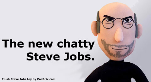 The new chatty Steve Jobs. Plush toy by PodBrix.com.