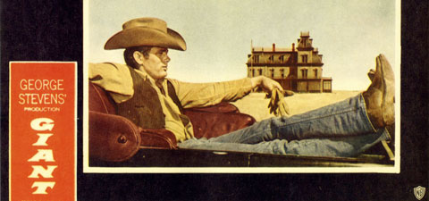 James Dean in an iconic movie poster from the movie 'Giant'